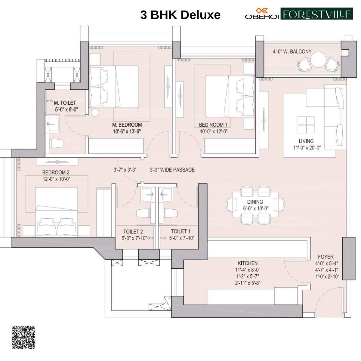 Forestville-Kolshet-Floor-Plan-3-BHK-Deluxe